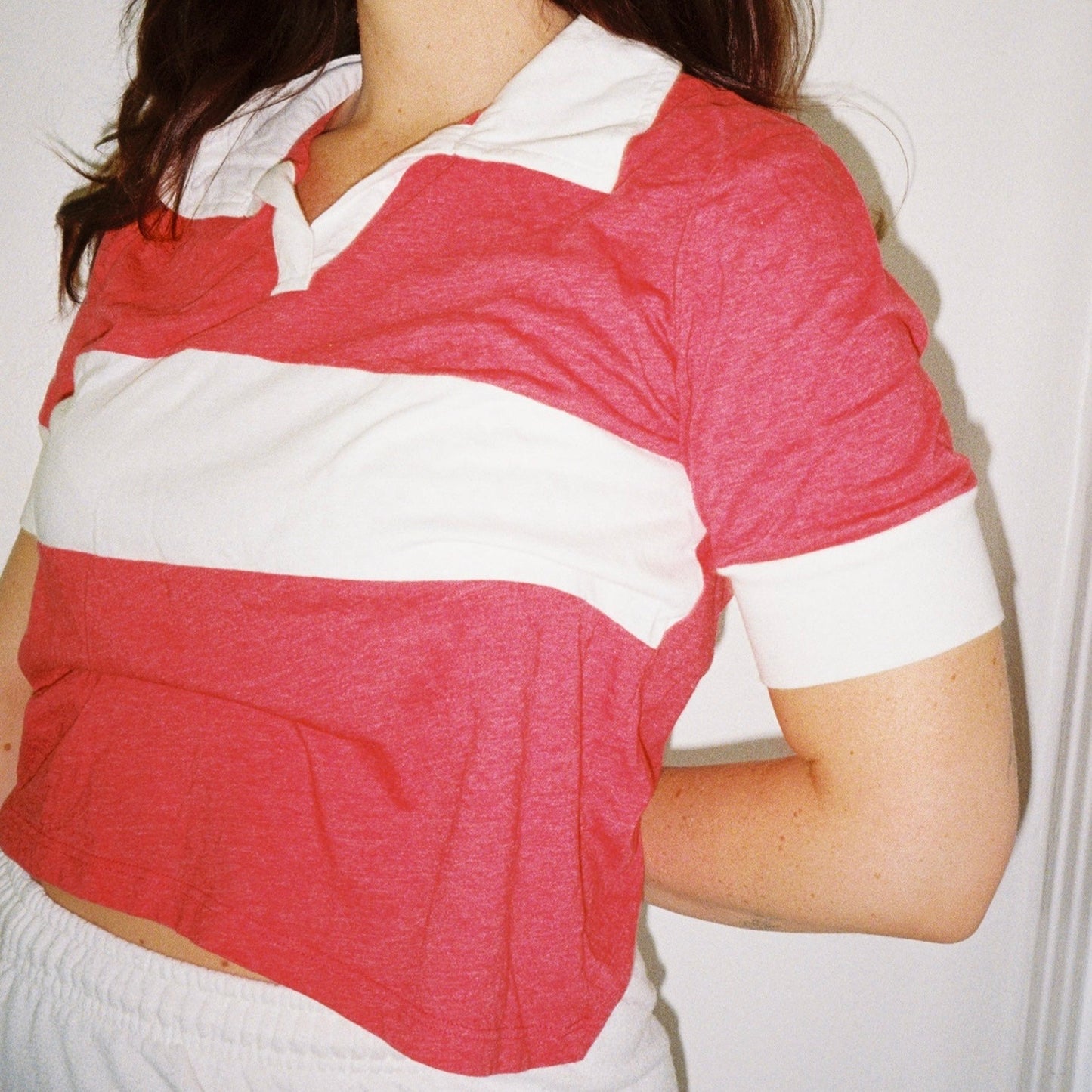 Camp Cherry // Striped Polo Navy Blue