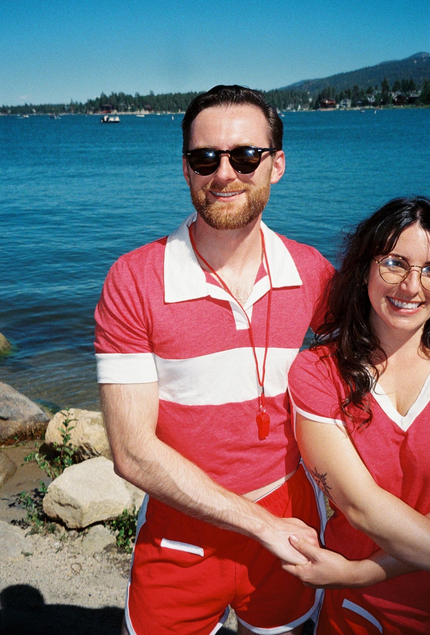 Camp Cherry // Striped Polo Navy Blue